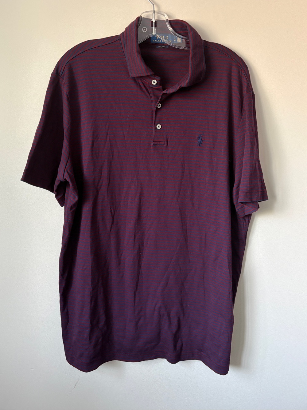 Polo Ralph Lauren Micro Striped Short Sleeve Polo Shirt Large L